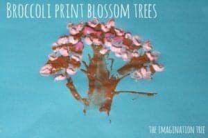 Broccoli Print spring tree craft - acraftylife.com #crafts #kidscraft #craftsforkids