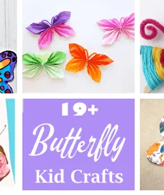 butterfly kid craft - spring kid crafts- paint, paper butterfly crafts for kids- acraftylife.com #preschool #craftsforkids #crafts #kidscraft