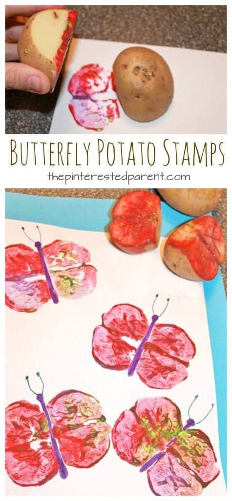 butterfly potato stamp 