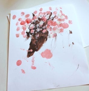 cherry blossom handprint tree - spring tree craft - acraftylife.com