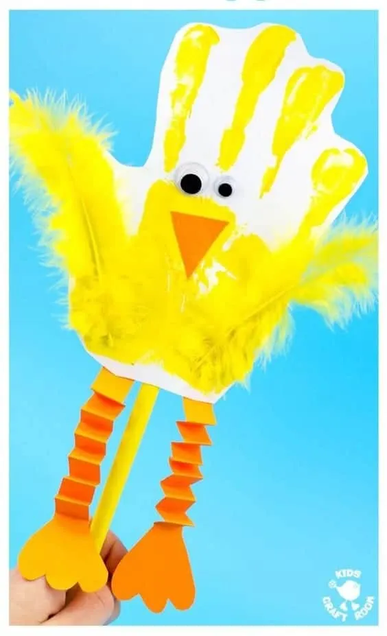 Hand Print Chick Easter Crafts - acraftylife.com