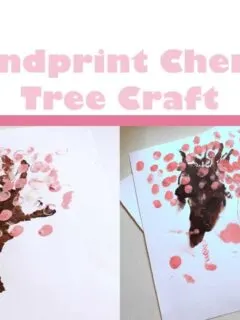 cherry handprint tree craft - spring craft - spring tree craft -acraftylife.com