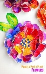 watercolor paper plate flower - acraftylife.com