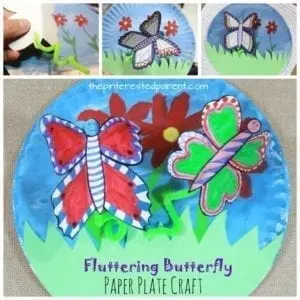 fluttering paper plate butterfly craft