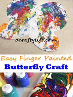 rainbow finger paint butterfly craft - acraftylife.com