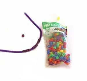 purple beads rainbow bracelet craft - acraftylife.com