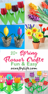 20 plus spring flower kids craft - acraftylife.com #craftsforkids #preschool #kidscrafts