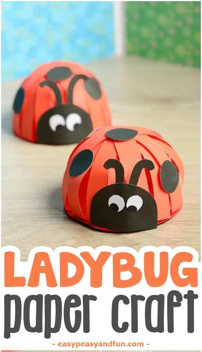 ladybug paper craft - bug craft -kids craft - acraftylife.com