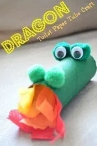 Paper Roll Dragon Craft - Recycled Kid Craft - acraftylife.com #preschool #craftsforkids #crafts #kidscraft