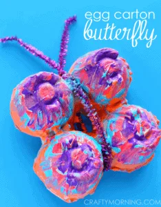 butterfly egg carton craft - egg carton craft - recycled craft - kid crafts - acraftylife.com #preschool #craftsforkids #crafts #kidscraft