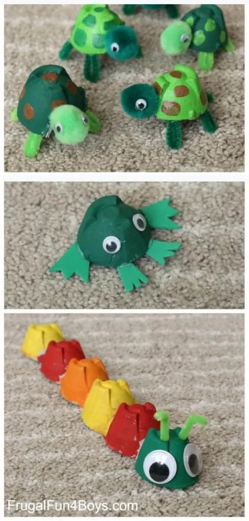 egg carton frog - recycled kid crafts - acraftylife.com #preschool #craftsforkids #crafts #kidscraft