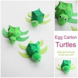 egg carton turtle - egg carton craft - recycled craft - kid crafts - acraftylife.com #preschool #craftsforkids #crafts #kidscraft
