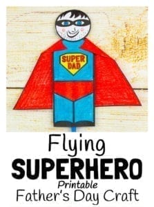 dad flying superhero- fathers day kids crafts -crafts for kids- kid crafts - acraftylife.com #preschool #kidscraft #craftsforkids
