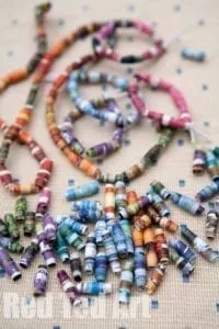 paper bead- recycled kid crafts - acraftylife.com #preschool #craftsforkids #crafts #kidscraft