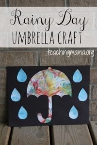rainy day umbrella craft - rainy day craft - spring craft- kids craft - crafts for kids -acraftylife.com