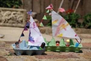 egg carton boat - egg carton craft - recycled craft - kid crafts - acraftylife.com #preschool #craftsforkids #crafts #kidscraft
