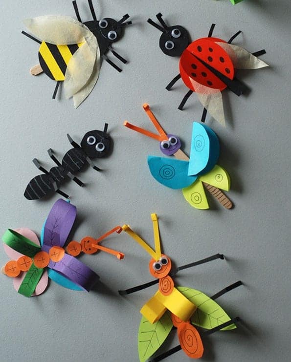 popsicle stick bug craft - insect craft - acraftylife.com