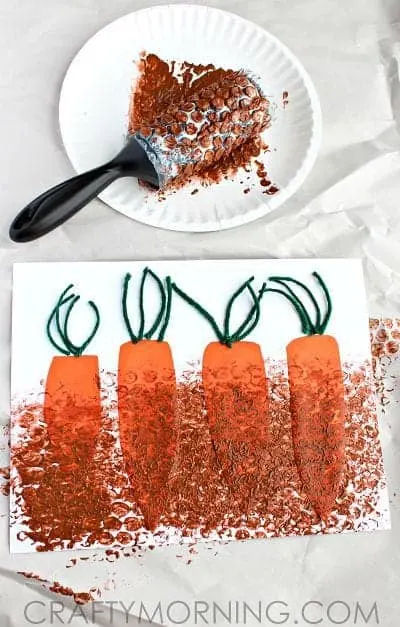 carrot garden craft for kids - garden craft for kids - spring craft - acraftylife.com #preschool #craftsforkids #crafts #kidscraft