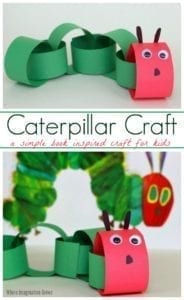 Paper chain caterpillar - bug crafts - insect craft - acraftylife.com