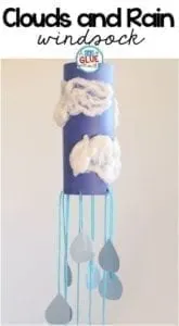Cloud and Rain Windsock - rainy day crafts - spring craft- kids craft - crafts for kids -acraftylife.com