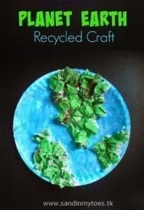 recycled earth - Earth Kid Craft - Earth craft for kids – recycle craft for kids - spring craft - acraftylife.com #preschool #craftsforkids #crafts #kidscraft