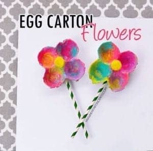 egg carton flower - egg carton craft - recycled craft - kid crafts - acraftylife.com #preschool #craftsforkids #crafts #kidscraft