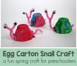 egg carton snail - egg carton craft - recycled craft - kid crafts - acraftylife.com #preschool #craftsforkids #crafts #kidscraft
