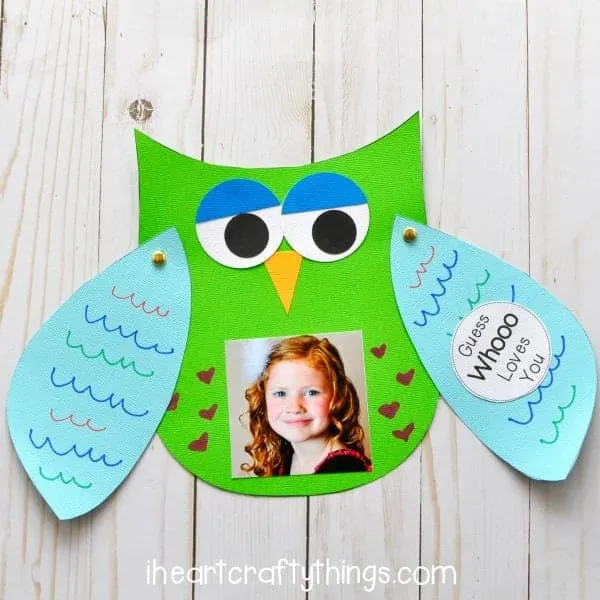 dad whooo card- fathers day craft -crafts for kids- kid crafts - acraftylife.com #preschool #kidscraft #craftsforkids