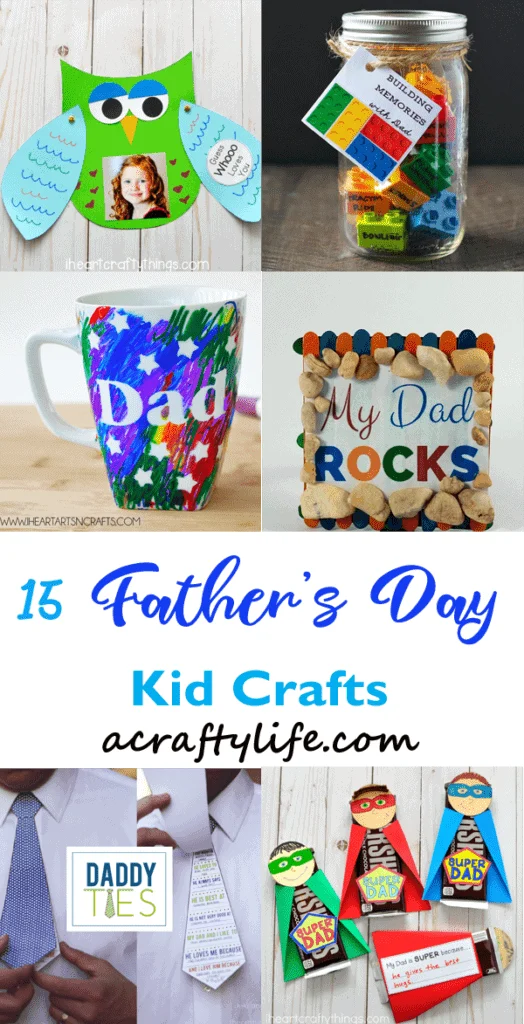 fathers day craft -crafts for kids- kid crafts - handmade gift acraftylife.com #preschool #kidscraft #craftsforkids