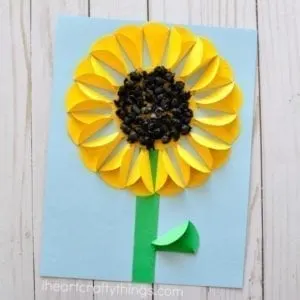 sunflower - flower kid crafts - acraftylife.com #preschool #craftsforkids #crafts #kidscraft