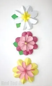 folded paper flower - flower kid crafts - acraftylife.com #preschool #craftsforkids #crafts #kidscraft