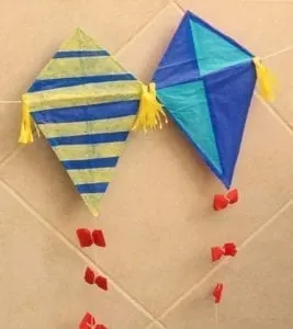 Kite craft  with curious george- kite crafts for kids- spring kid crafts-  kid crafts - acraftylife.com #preschool 