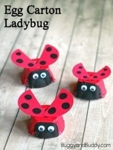 egg carton ladybug - egg carton craft - recycled craft - kid crafts - acraftylife.com #preschool #craftsforkids #crafts #kidscraft