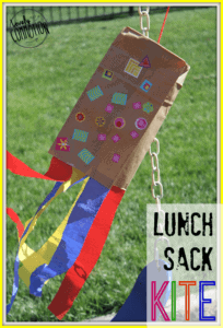 lunch bag kite - spring kid crafts- kid crafts - acraftylife.com #preschool #craftsforkids #crafts #kidscraft
