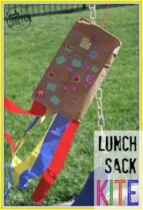 lunch bag kite - spring kid crafts- kid crafts - acraftylife.com #preschool #craftsforkids #crafts #kidscraft