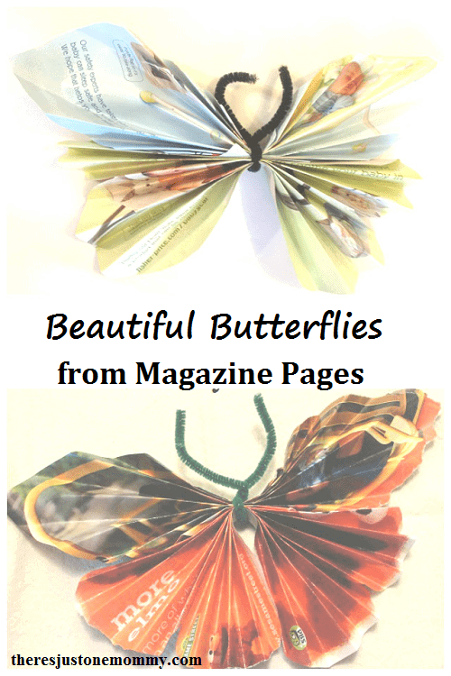 Butterfly Magazine Craft - Recycled Kid Craft - acraftylife.com #preschool #craftsforkids #crafts #kidscraft