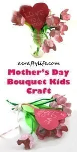 mother's day flower craft - mother's day craft -  kid crafts - acraftylife.com #preschool #craftsforkids #crafts #kidscraft