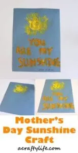  sunshine craft - easy mothers day craft- spring craft - crafts for kids- kid crafts - acraftylife.com #preschool #kidscraft #craftsforkids 