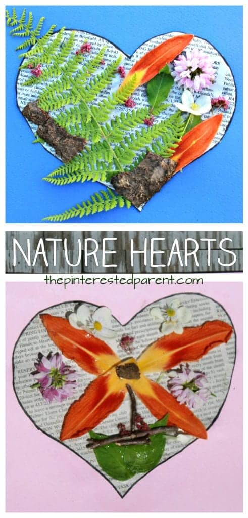 nature heart art - nature kids craft - kid crafts - acraftylife.com #preschool #craftsforkids #crafts #kidscraft