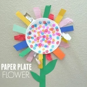 paper plate flower - flower kid crafts - acraftylife.com #preschool #craftsforkids #crafts #kidscraft