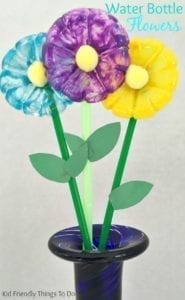 plastic bottle flower - recycled kid crafts - acraftylife.com #preschool #craftsforkids #crafts #kidscraft