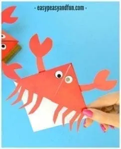 bookmark crab craft - ocean kid craft - crafts for kids- kid crafts - acraftylife.com #preschool