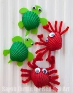 shells crab craft - ocean kid craft - crafts for kids- kid crafts - acraftylife.com #preschool
