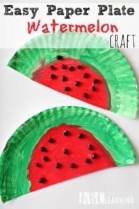 watermelon plate craft - watermelon craft - summer crafts - crafts for kids- kid crafts - acraftylife.com #preschool #kidscraft #craftsforkids