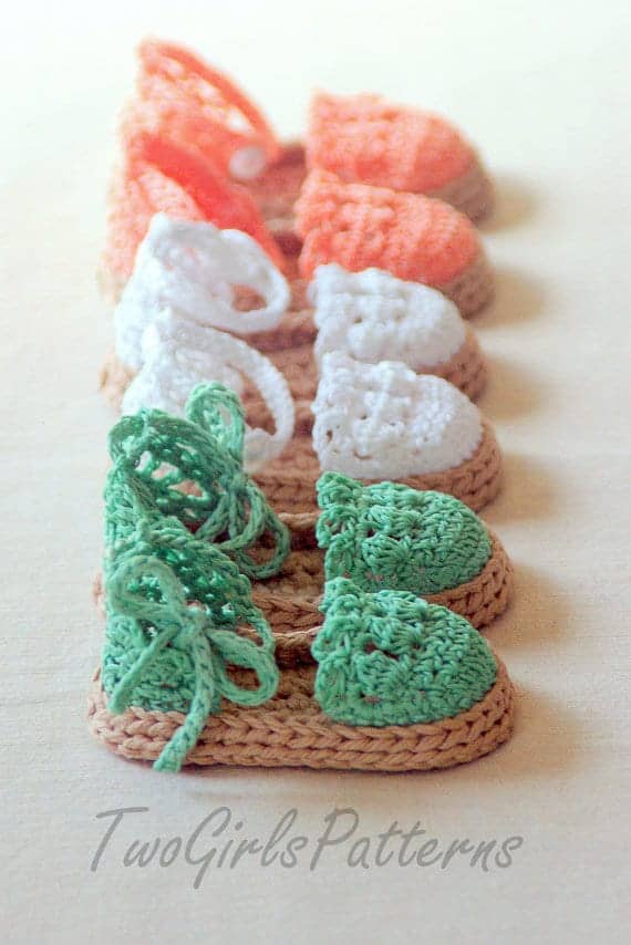crocheted baby sandals