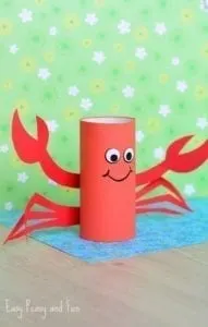 toilet paper crab craft - ocean kid craft - crafts for kids- kid crafts - acraftylife.com #preschool