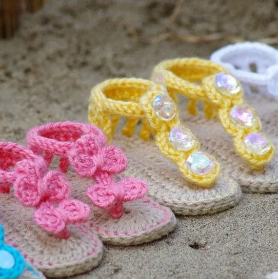 baby sandal - baby shoes crochet pattern - baby gift