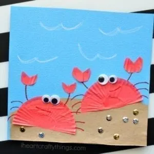 cupcake crab craft - ocean kid craft - crafts for kids- kid crafts - acraftylife.com #preschool