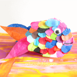 tissue paper fish craft - ocean kid craft - crafts for kids- kid crafts - acraftylife.com #preschool