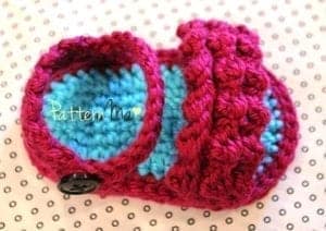 ruffled baby sandal - baby shoes crochet pattern - baby gift